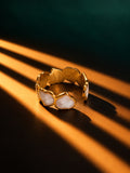 Niska gold-tone pearlescent heart ring detail